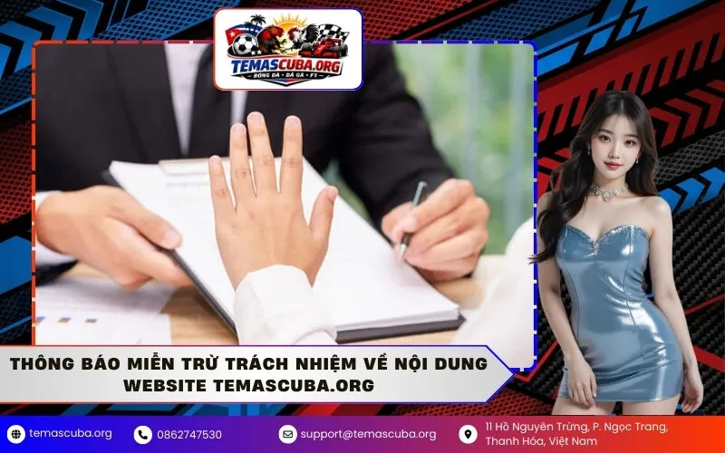 Thông Báo Miễn Trừ Trách Nhiệm Về Nội Dung Website temascuba.org